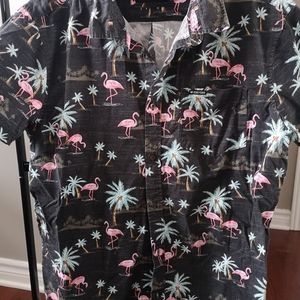 Zoo York men's large casual flamingo shirt